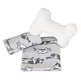 Kit 2 Peças Presente Pet Soneca Cobertor Manta Fleece Térmico E Travesseiro Ossinho Soft Macio Gatinho