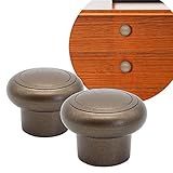 Kit 2 Peças Puxador Furo Único 70 Bronze Para Móveis Armário