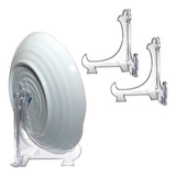 Kit 2 Peças Suporte P Pratos Acrílico Transparente 17 5cm