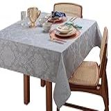 Kit 2 Peças Toalha De Mesa 4 Lugares Quadrada Nobre Jacquard 1 60x1 60M Cinza 