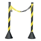 Kit 2 Pedestal 3 Mts De Corrente Sinalização Isolamento Cor Amarelo preto