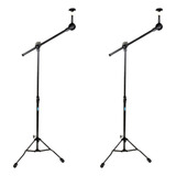 Kit 2 Pedestal Estante Girafa Prato De Bateria Ask B12g