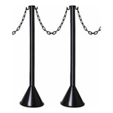 Kit 2 Pedestal Sinalização Preto 3 Mts Corrente Isolamento