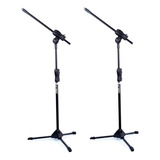 Kit 2 Pedestal Suporte Ibox Microfone Regulagem Altura Smmax