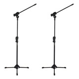 Kit 2 Pedestal Suporte Universal P Microfone Girafa Smmax Ib Cor Preto