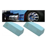 Kit 2 Pedra Azul Polimento (650gr) Roda Caminhão Tanque Crom