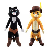Kit 2 Pelúcias Casal Gato De Botas E Pata Mansa Filme