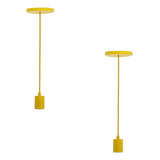 Kit 2 Pendente Copinho 1 Lâmpada Soquete E27 110v 220v