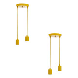 Kit 2 Pendente Copinho 2 Lâmpadas Soquete E27 110v 220v
