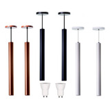 Kit 2 Pendente Tubo Cilindro Alumínio 40cm Lampada Led 4w