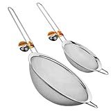 Kit 2 Peneira De Inox Utensílios De Cozinha Coador Grande 20 E 12 Cm