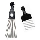 Kit 2 Pente Garfo Grande Pequeno Penteado Afro Dente Metal
