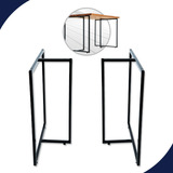 Kit 2 Pés Base De Mesa Estação De Trabalho Escritório 80x68