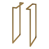 Kit 2 Pes Base Mesa De Metal Escritório 65 X 30cm Dourado