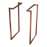 Kit 2 Pes Base Mesa De Metal Para Mesinha Pequena Escritório Cor Cobre