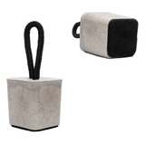 Kit 2 Peso Calço Porta Quadrado Concreto Cimento Corda Nylon