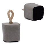 Kit 2 Peso De Porta Quadrado Cinza 1 7kg Decoração Concreto