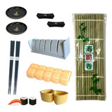 Kit 2 Pessoas Hashi Shoyu Com 3 Formas Fazer Sushi Esteira