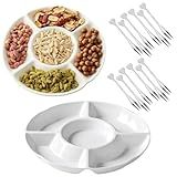 Kit 2 Petisqueira Melamina E 12 Garfinhos Para Petisco Feitos De Aço Inox Mini Garfo Mesa Posta Kit Queijo Petisqueira 23 Cm