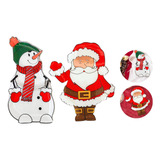 Kit 2 Petisqueiras Vidro Grosso Boneco De Neve E Papai Noel