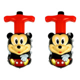 Kit 2 Pião Musical Luminoso C Lançador Automatico Tendencia