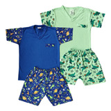 Kit 2 Pijama Camiseta Short Calor Masculin Infantil 201167 2