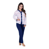 Kit 2 Pijama Longo Amamentação Idoso Pós Cirurgia Pós Parto