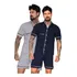 Kit 2 Pijamas Americano De Algodão Masculino Curto C/ Botões