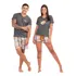 Kit 2 Pijamas Casal Curto Feminino E Masculino Verão Xadrex