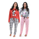 Kit 2 Pijamas De Frio Feminino Adulto Inverno Longo Revenda
