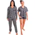 Kit 2 Pijamas Feminino Adulto Americano Curto Longo Malha