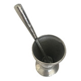 Kit 2 Pilão Almofariz Socado De Alho Alumínio Fundido