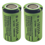 Kit 2 Pilha Baterias Lanterna Tática Recarregável 18350 4 2v