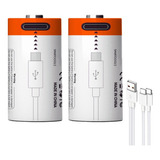 Kit 2 Pilhas Cr123a Recarregável Bateria Lítio Tipo C 3.7v