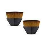 Kit 2 Pincéis Mágicos Faciais Oval Aplicação De Base Preto