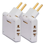 Kit 2 Pino Adaptador Benjamin T Articulado 3 Saídas 10 A 110v 220v
