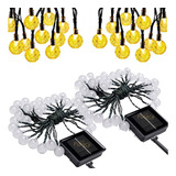 Kit 2 Pisca Pisca Led Solar Natal Casa Jardim Varanda Árvore