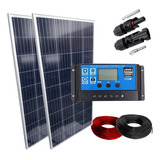 Kit 2 Placa Solar 150w Controlador