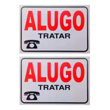 Kit 2 Placas Alugo Com Espaço P Telefone Casa Apartamento