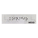 Kit 2 Placas Braile Autoadesiva Corrimão Inicio E Final 10x3