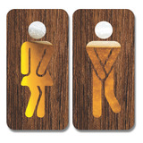 Kit 2 Placas Sinalização Banheiro Feminino Masculino 20x10cm