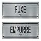 Kit 2 Placas Sinalização Puxe E Empurre 25x5cm Ps 1mm