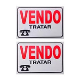 Kit 2 Placas Vendo Com Espaço P Telefone Casa E Carro