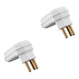 Kit 2 Plug 2p t Desmontável 90 20a C Prensa Cabos Branco