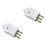 Kit 2 Plug Desmontável Branco 2p t 20a 180g C Prensa Cabo