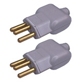 Kit 2 Plug Macho 20a 2p t Pino Macho Para Extensao Eletrica