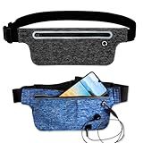 Kit 2 Pochete Esportiva Fitness Slim Impermeável Perfeita Para Corrida Academia Ciclismo Ou Passeios Para Levar Seu Celular Documento E Chaves Preto E Azul 