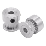 Kit 2 Polias Gt2 20 Dentes Em Alumínio Furo 5mm Correia 6mm
