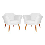 Kit 2 Poltronas Cadeira Decorativa Marcela