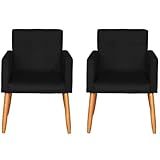 Kit 2 Poltronas Cadeira Decorativa Para Sala De Estar Cadeiras Para Recepção Manicure Escritório Sala De Espera PRETO 